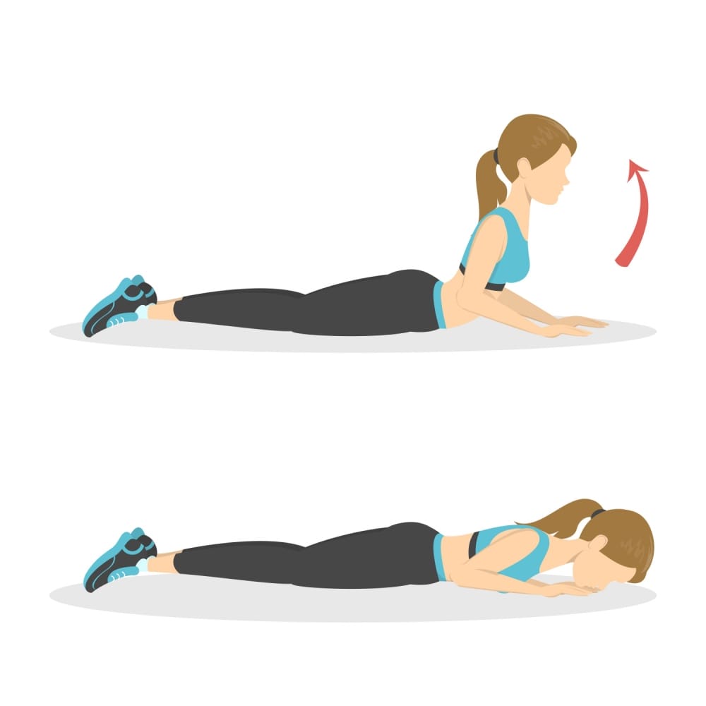 Back extension stretch for lower back pain