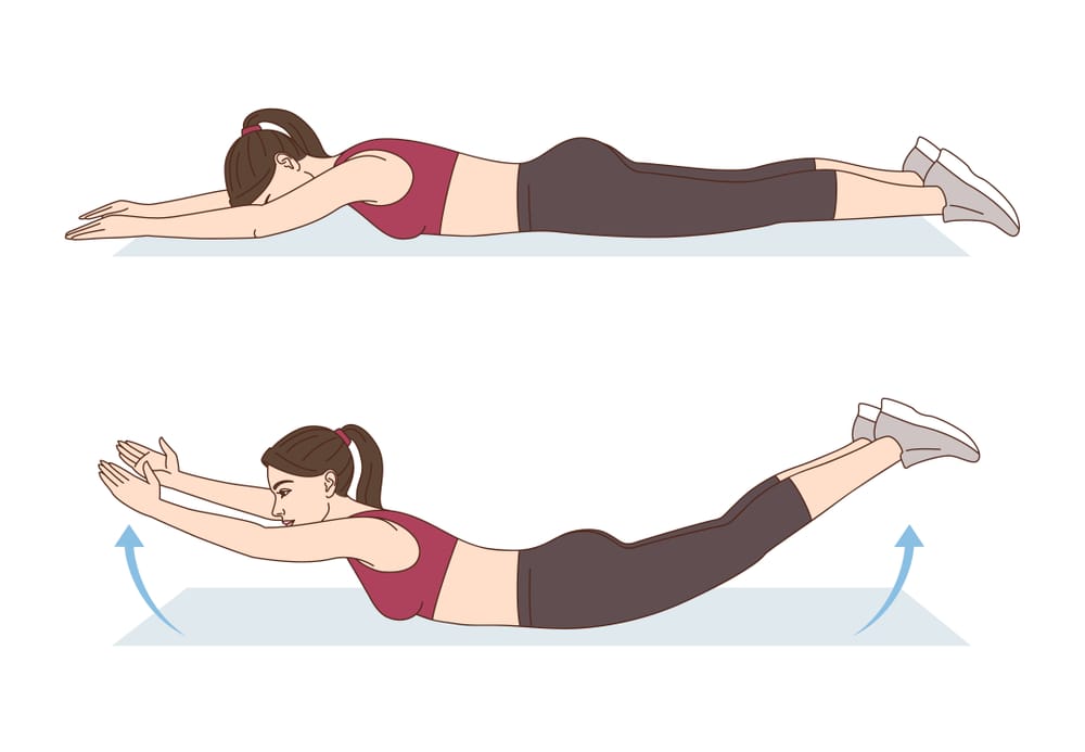 Superman stretch for lower back pain